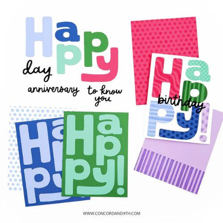 Concord & 9th - Big Happy Patterns Stamp Set (6 x 6) & Dies Bundle - Postage as per Actual