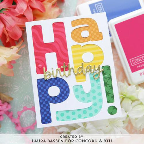 Concord & 9th - Big Happy Patterns Stamp Set (6 x 6) & Dies Bundle - Postage as per Actual