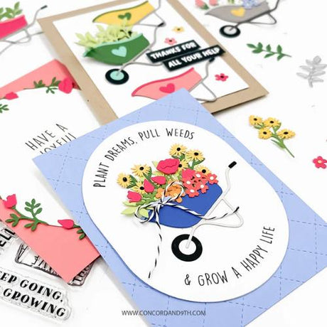 Concord & 9th - Wheelbarrow Wishes Stamp Set (4 x 4) & Dies Bundle