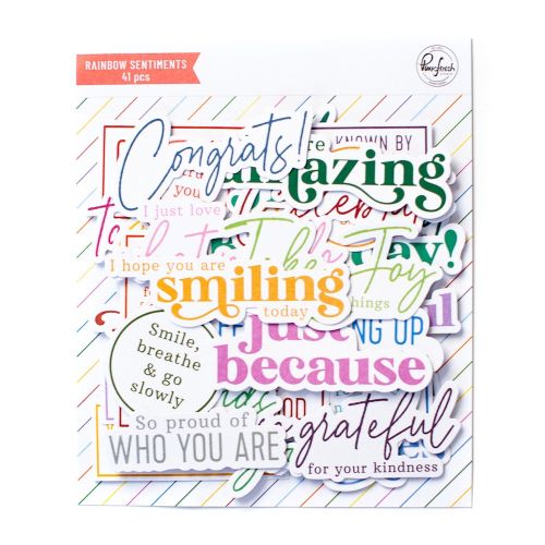 Pinkfresh Studio - Rainbow diecut sentiments