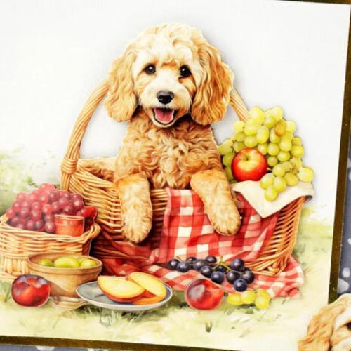 Katy Sue Designs Picnic Pups Die Cut Topper & Decoupage Collection (17-10084PUP)