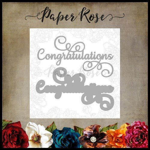 Paper Rose - Layered Congratulations Metal Cutting Die