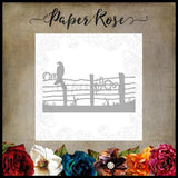 Paper Rose - Bird On Wire Fence Metal Cutting Die