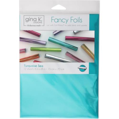 Gina K Designs Fancy Foil 6"X8" 12/Pkg Turquoise Sea