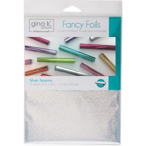 Gina K Designs Fancy Foil 6"X8" 12/Pkg Silver Sequins