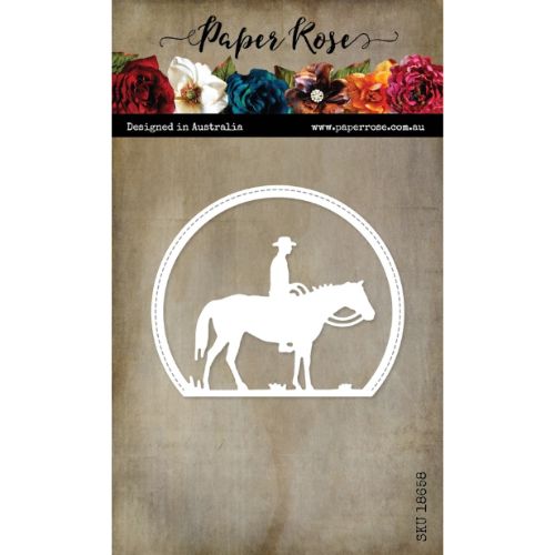 Paper Rose - Man on Horse Circle Metal Cutting Die