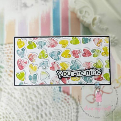 Dress My Craft - Rainbow Heart Droplets Assorted