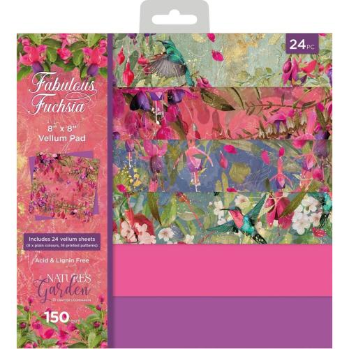 Crafter's Companion Fabulous Fuchsia 8x8 Inch Vellum Pad (NGA-FF-VELPAD8) - Postage as per Actual