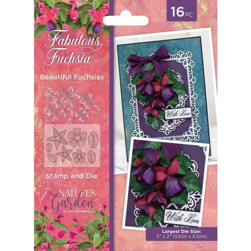 Crafter's Companion Fabulous Fuchsia Stamp & Die Beautiful Fuchsias (NGA-FF-STD-BFU)