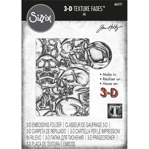 Sizzix 3-D Texture Fades Embossing Folder - Skulls by Tim Holtz