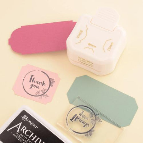 Vaessen Creative - 3-in-1 Corner Tag Punch 8-15-20mm - Postage as per Actual