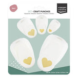 Vaessen Creative - Craft Punch Set Hearts 5pcs - Postage as per Actual