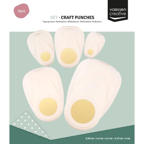 Vaessen Creative - Craft Punch Set Circles 5pcs - Postage as per Actual