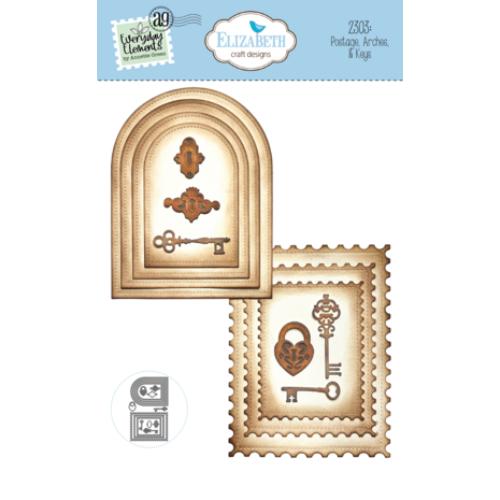 Elizabeth Craft Designs Romantic Revival Die Postage, Arches & Keys (2303)