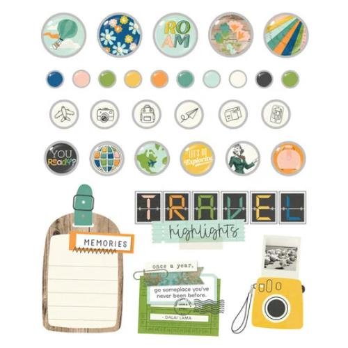 Simple Stories Happy Travels Decorative Brads (24424)