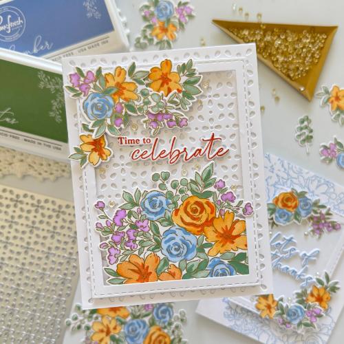 Pinkfresh Studio - Cozy Blooms stencil