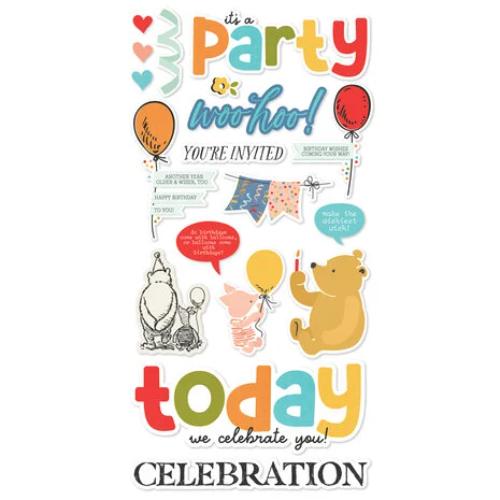 Simple Stories Say Cheese Classic Pooh Birthday Foam Stickers (24811)