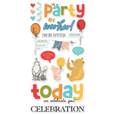 Simple Stories Say Cheese Classic Pooh Birthday Foam Stickers (24811)