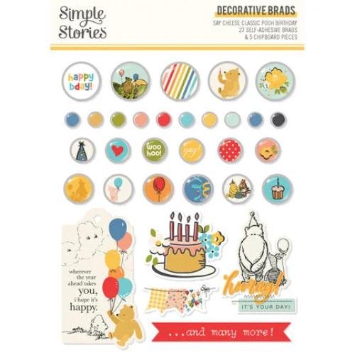 Simple Stories Say Cheese Classic Pooh Birthday Decorative Brads (24812)