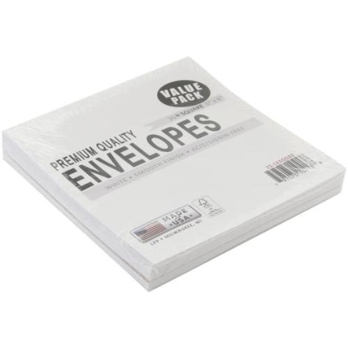 Leader Paper Products - Envelopes 6"X6" 25/Pkg-White - Postage as per Actual