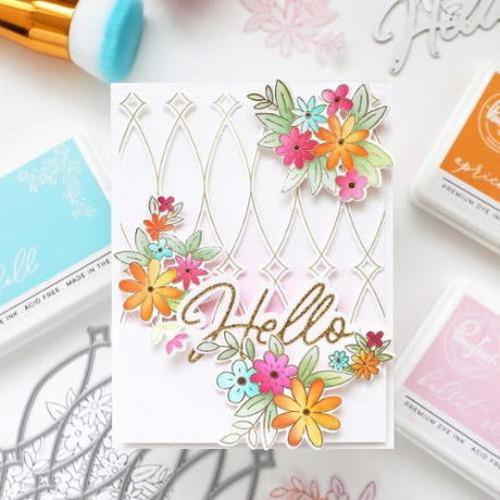 Pinkfresh Studio - Cheerful Blossoms stencil