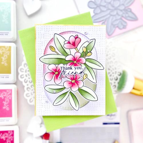 Pinkfresh Studio - Plumeria stencil