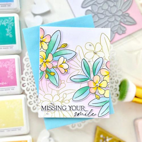 Pinkfresh Studio - Plumeria stencil