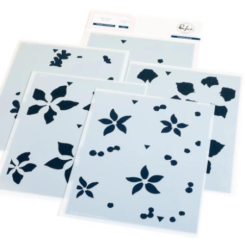 Pinkfresh Studio - Whispers of Poinsettia stencil