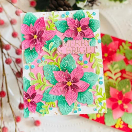 Pinkfresh Studio - Whispers of Poinsettia stencil