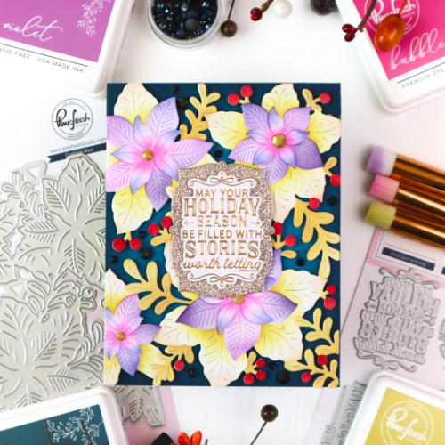 Pinkfresh Studio - Whispers of Poinsettia stencil