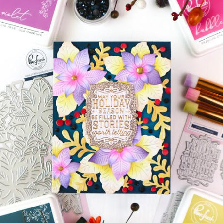 Pinkfresh Studio - Whispers of Poinsettia stencil