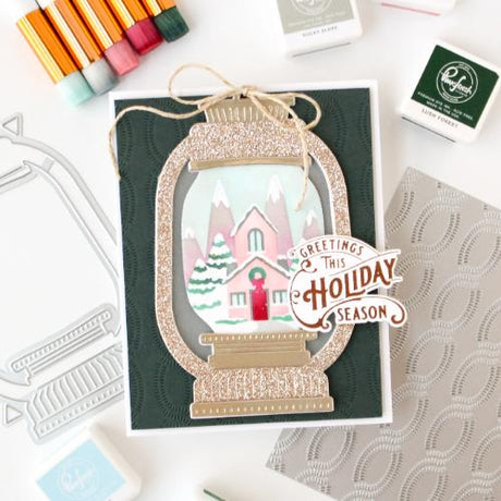 Pinkfresh Studio - Lantern Landscapes: Snowy Cottage stencil