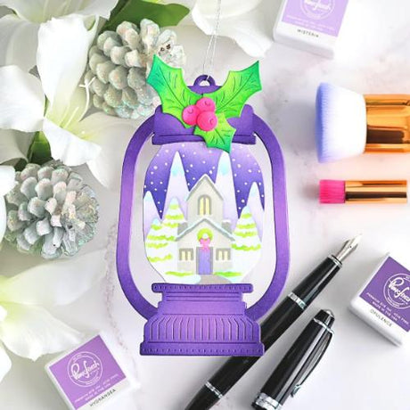 Pinkfresh Studio - Lantern Landscapes: Snowy Cottage stencil