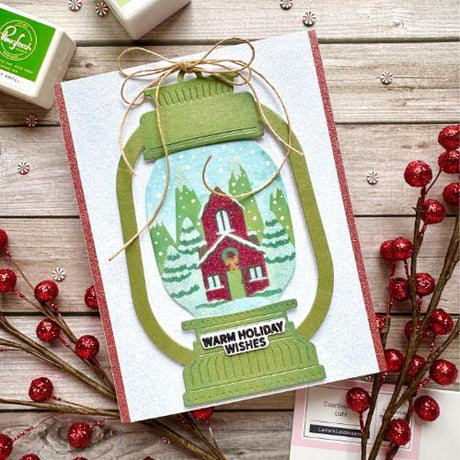 Pinkfresh Studio - Lantern Landscapes: Snowy Cottage stencil
