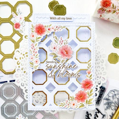 Pinkfresh Studio - Octagon Grid coverplate die