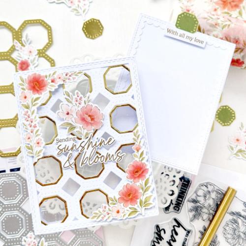 Pinkfresh Studio - Octagon Grid coverplate die