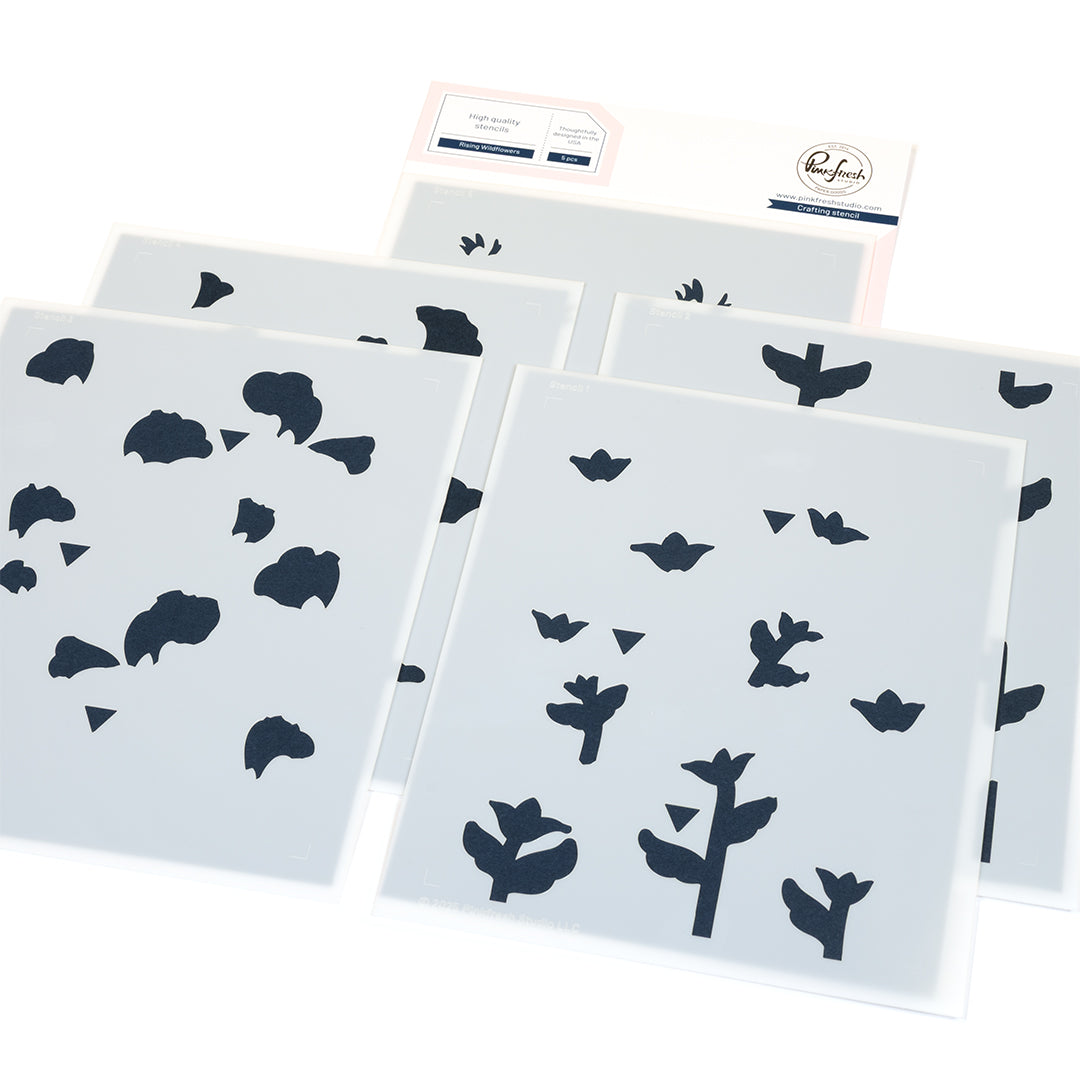 Pinkfresh Studio - Rising Wildflowers stencil