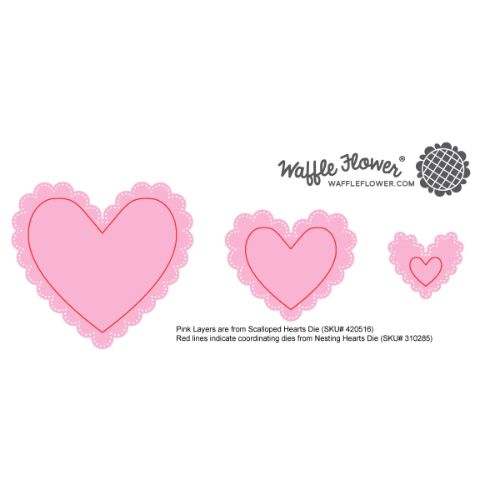 Waffle Flower - Nesting Hearts Die