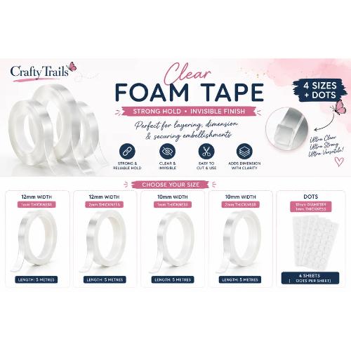Crafty Trails Double Stick clear foam Tape 10mm x 2 mm
