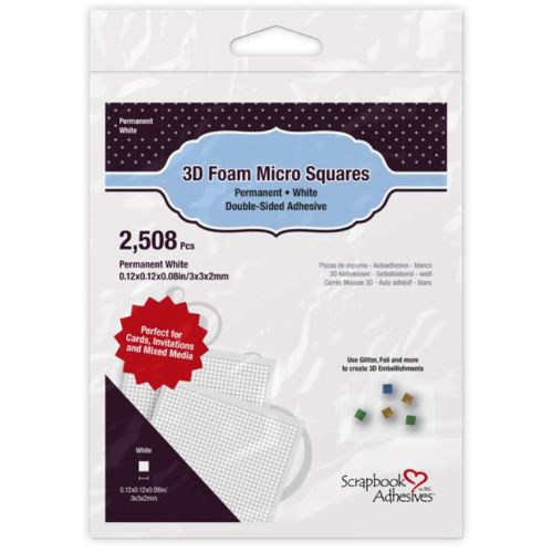 Scrapbook Adhesives 3D Foam Squares Micro White - 2,508 pcs