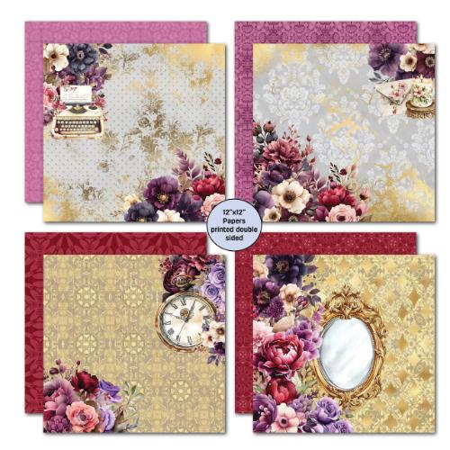 3Quarter Designs Petal Serinade 12x12 Design Paper & Diecuts Set - Postage as per Actual