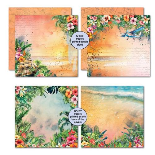 3Quarter Designs Tropic Excursion 12x12 Design Paper & Diecuts Set - Postage as per Actual