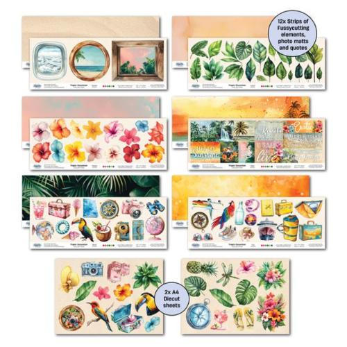 3Quarter Designs Tropic Excursion 12x12 Design Paper & Diecuts Set - Postage as per Actual