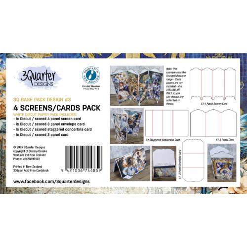 3 Quarter Designs Blank Kit "4 Screen Card Pack"