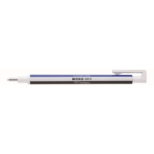 Tombow - Precision eraser MONO zero, refillable, round tip 2,3 mm diameter, blue/white/black