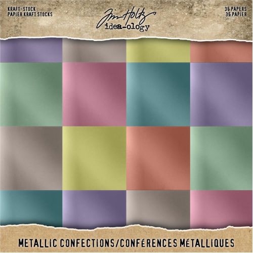 Idea-Ology Paper Stash Kraft Metallic Paper Pad 8"X8" 36/Pkg Confections