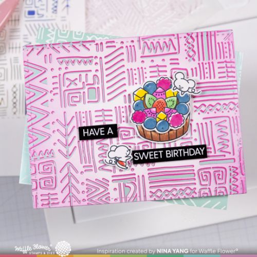 Waffle Flower - Doodle Print Stencil
