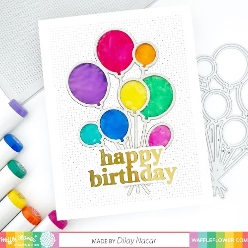 Waffle Flower - Classic Happy Birthday Foil Plate with Die