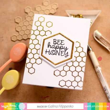 Waffle Flower - Outlined Hexagons Foil Plate