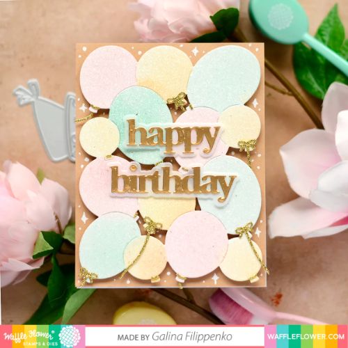 Waffle Flower - Print & Script Happy Birthday Dies